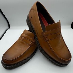 New Rockport Tan Leather Loafers 9.5 Men's